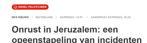 Kop op NOS.nl: onrust in Jeruzalem